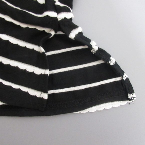 Balance Collection Dress Size Large Black White Scalloped Stripe Size 3/4 Sleeve - Picture 8 of 8